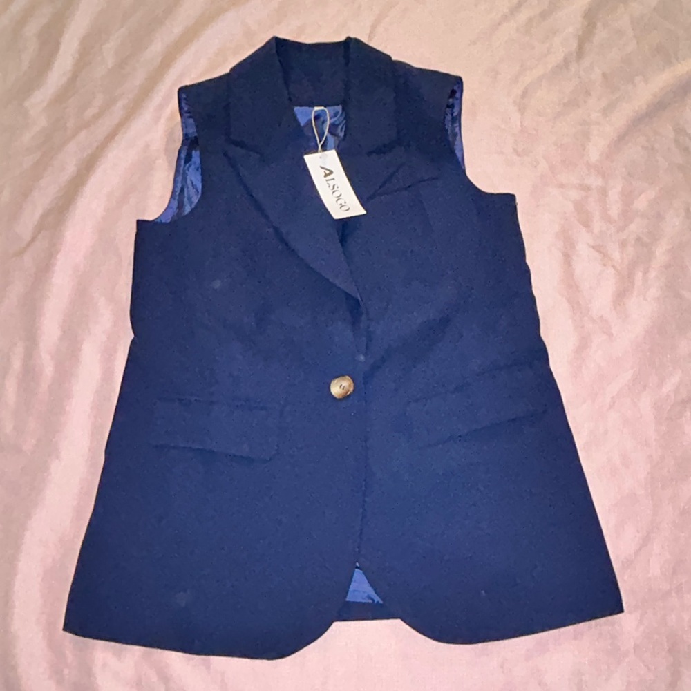 Blue vest with one button!